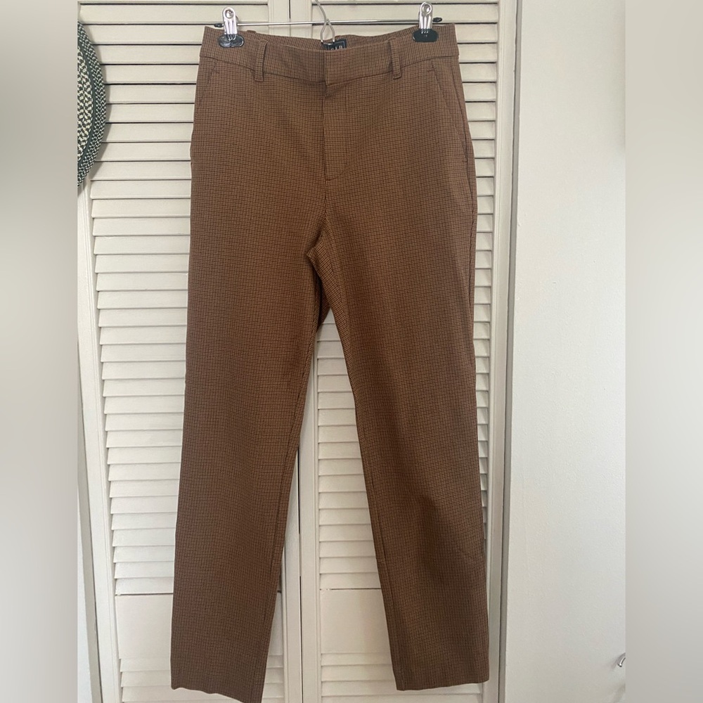 GAP Women's Brown Checkered Trousers